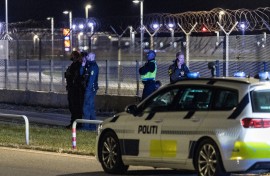 Danish police are seen at Copenhagen Airport. Steven Knap/Ritzau Scanpix/AFP