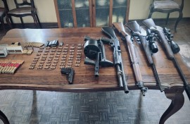 Guns and firearms from a drug bust in Camperdown