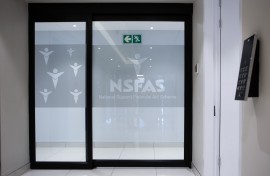 The entrance at the National Student Financial Aid Scheme (NSFAS) Office. Gallo Images/Misha Jordaan