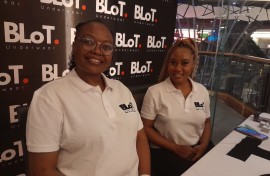 Dr Millicent Pheyaga and Katlego Mofokeng fight period poverty through BLot Underwear. eNCA/Zandile Khumalo