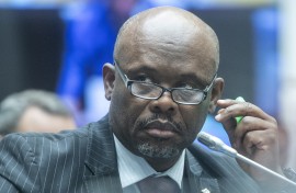Deputy National Commissioner Lieutenant-General Shadrack Sibiya at the Parliamentary Ad Hoc Committee inquiry. Gallo Images/Brenton Geach
