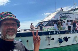 Mandla Mandela during a trip to Gaza with the Global Sumud Flotilla 