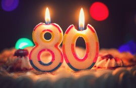 A birthday cake for an 80th celebration. GettyImages/kajakiki
