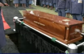 Nathi Mthethwa being laid to rest.