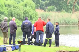 Teams search for missing person in Westdene Dam. Photo eNCA