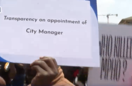 Protesting Ekurhuleni residents.