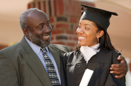 picture of father with daughter at graduation