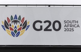 A general view of the G20 logo
