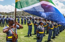 Members of the South African Police Service (SAPS) stand at attention during the Integrated Law Enforcement parade near the Nasrec Expo Centre in Johannesburg, on November 19, 2025.Members of the South African Police Service (SAPS) stand at attention during the Integrated Law Enforcement parade near the Nasrec Expo Centre in Johannesburg, on November 19, 2025.