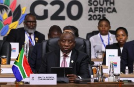 President Cyril Ramaphosa at the closing session of G20 Summit. Kaname Yoneyama / Yomiuri / The Yomiuri Shimbun via AFP