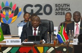 President Cyril Ramaphosa delivering South Africa’s Statement during the Opening Session of the G20 Leaders’ Summit. Photo Presidency via X  