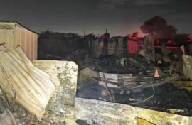 The scene of the shack fire. Supplied