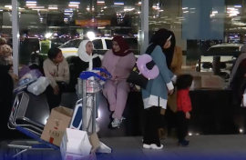 The 130 Palestinian refugees are being housed in a Johannesburg hotel, for now.  