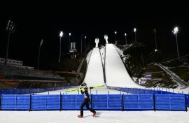 The Ski Jumping arena in Predazzo will host the ski jumping and nordic combined competitions, during the Milano Cortina 2026 Winter Olympic Games. AFP/Stefano Rellandini