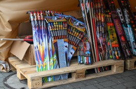 File: Various fireworks products. Artur Widak/NurPhoto via AFP