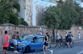 Vehicle ploughs into cyclists, killing one