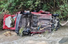 The car that was swept away. Courtesy ALS Paramedics