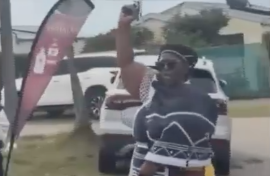 Nokuzola Kolwapi was caught on camera firing a gun to celebrate her son's Umgidi.