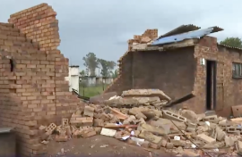 The collapsed building in Doornkop.