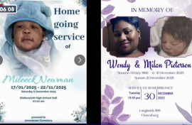 Wendy Pietersen and her unborn baby and Mileeck Newman.