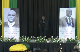 Vusi Hlongwa at his brother's funeral.