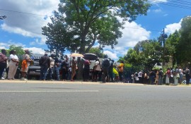 Parents queueing for school placements. eNCA/Hloni Mtimkulu