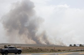 The fire as seen from the N2 highway in Mossel Bay. Gallo Images/Misha Jordaan