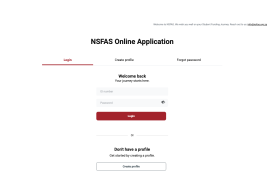 The NSFAS student portal.