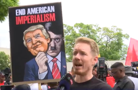 Civil society organisations and trade unions are picketing outside the US Embassy in Pretoria.