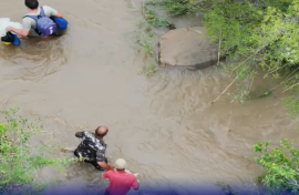 The man had adopted a routine of fishing on the rocks in the river.
