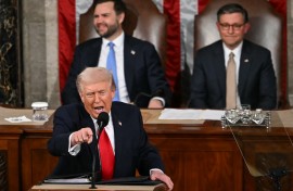 US President Donald Trump delivers the State of the Union address in the House Chamber of the US Capitol. AFP/Andrew Caballero-Reynolds