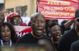 EFF leader Julius Malema and members at the State Of The Nation Address (SONA). Gallo Images/Brenton Geach