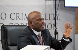 Shadrack Sibiya testifies before the Madlanga Commission. Frennie Shivambu/Gallo Images