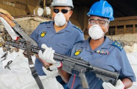 Police have destroyed 14,000 illegal firearms. X/SAPS