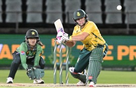 Nadine de Klerk of South Africa during the 3rd Women's T20I match between South Africa and Pakistan at Willowmoore Park on 13 February 2026 in Benoni. Sydney Seshibedi/Gallo Images