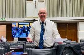 Paul O'Sullivan is testifying at the SAPS Ad Hoc Committee. eNCA/Kevin Brandt