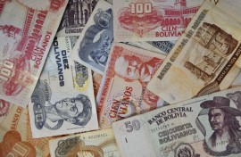 Bolivian Pesos notes. AFP/Alzar Raldes