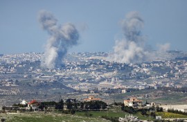 Smoke plumes rise following Israeli bombardment on southern Lebanon near the border with northern Israel. AFP/Jalaa Marey