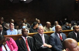 Vusimuzi “Cat” Matlala and Police Officers appear at Pretoria magistrate's court. Gallo Images/Frennie Shivambu 
