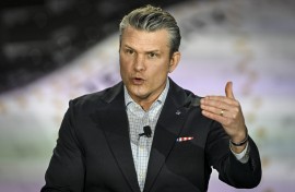 United States Secretary of War Pete Hegseth speaks during a visit to Sierra Space in Louisville, Colorado on Monday, February 23, 2026. (Photo by AAron Ontiveroz/The Denver Post)