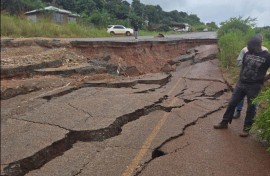 Road damage in Tshikundu/Xikundu village in Limpopo
