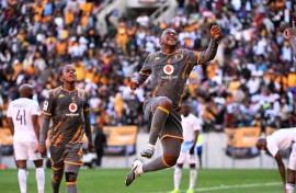 Mduduzi Shabalala celebrates his goal. BackpagePix/Ryan Wilkisky