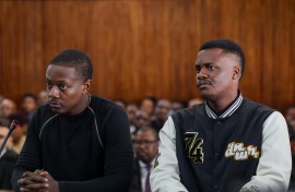 Robert Mugabe's son Bellarmine and his co-accused cousin, Tobias Matonhodze. Gallo Images/Fani Mahuntsi