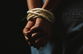 File: A bound, kidnapped person. GettyImages/Jacob Wackerhausen