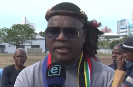 former broadcaster Ngizwe Mchunu follows after tensions flared in a demonstration held on Monday where members of the same movement protested in the Durban CBD. 