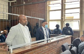 Julius Mkhwanazi and Kagiso Lerutla in court. eNCA/Pule Letshwiti-Jones