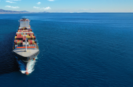 A ship in the Strait of Hormuz