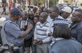 On Tuesday, refugees in Durban turned to police, seeking protection from groups like March and March. Photo by RAJESH JANTILAL / AFP