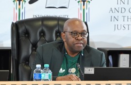 11 June_Justice Mbuyiseli Madlanga wearing Bafana Bafana jersey at the Madlanga Commission