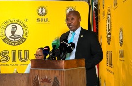 Leonard Lekgetho, Acting Head Of the SIU, has commenced the press conference on Investigation Outcomes into the Free State Office of the Premier’s Awarding of Bursaries. Photo SIU via X